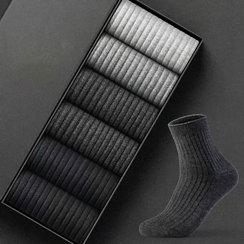 Men’s Ribbed Dress Socks / Business Crew Socks-8009